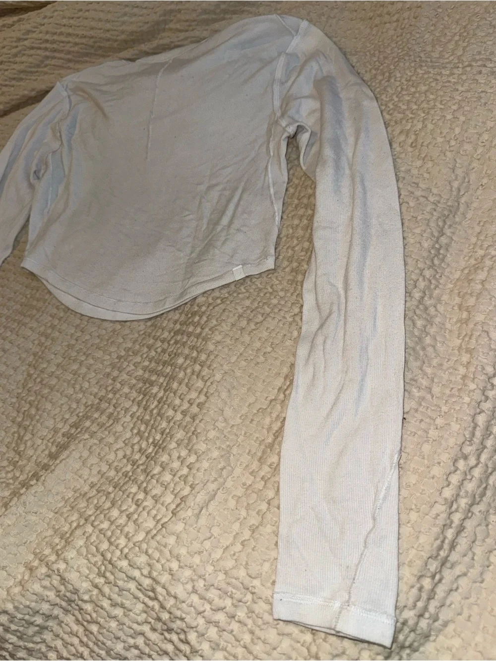 lululemon Hold Tight Cropped Long Sleeve in white, size 4 -